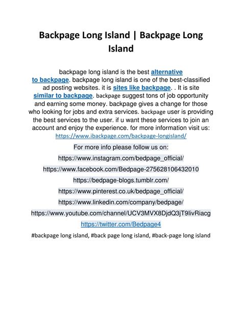 li backpage|long island jobs